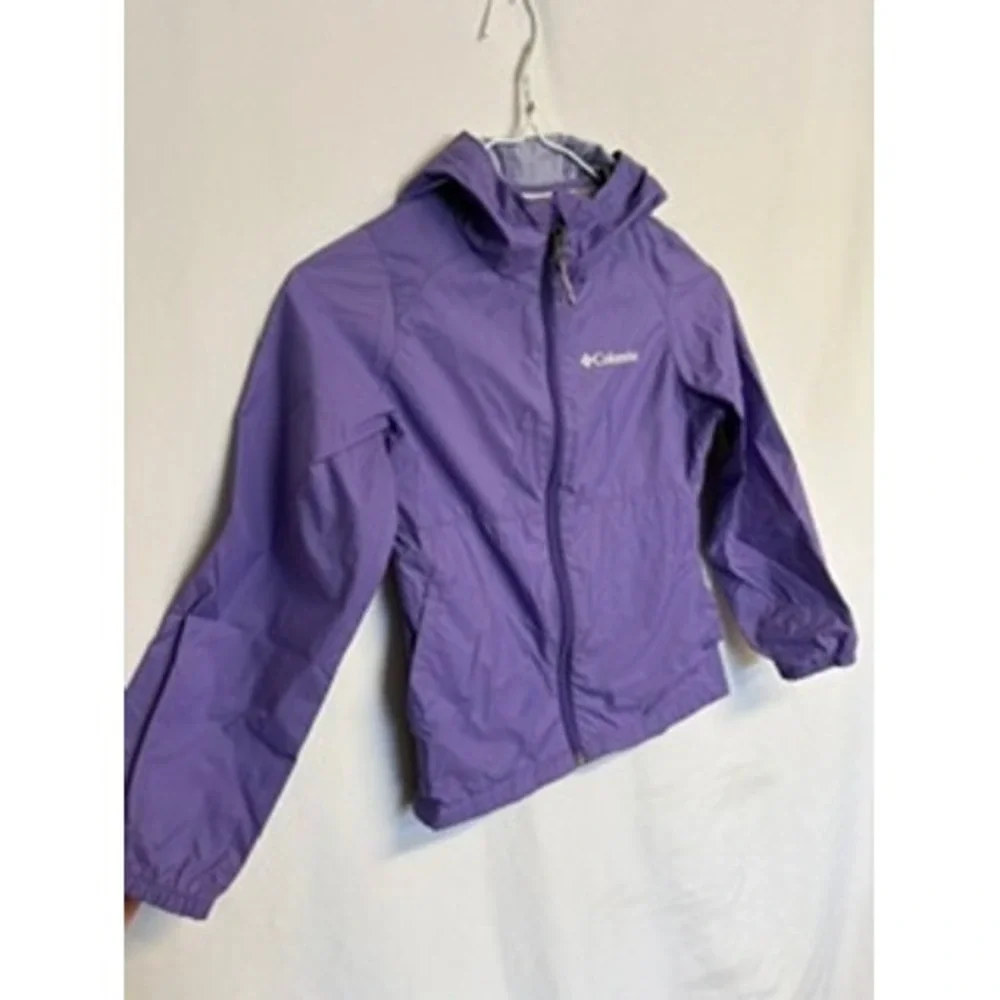 Columbia Kids Purple Switchback II Hooded Rain Jacket Size XS 6/6X